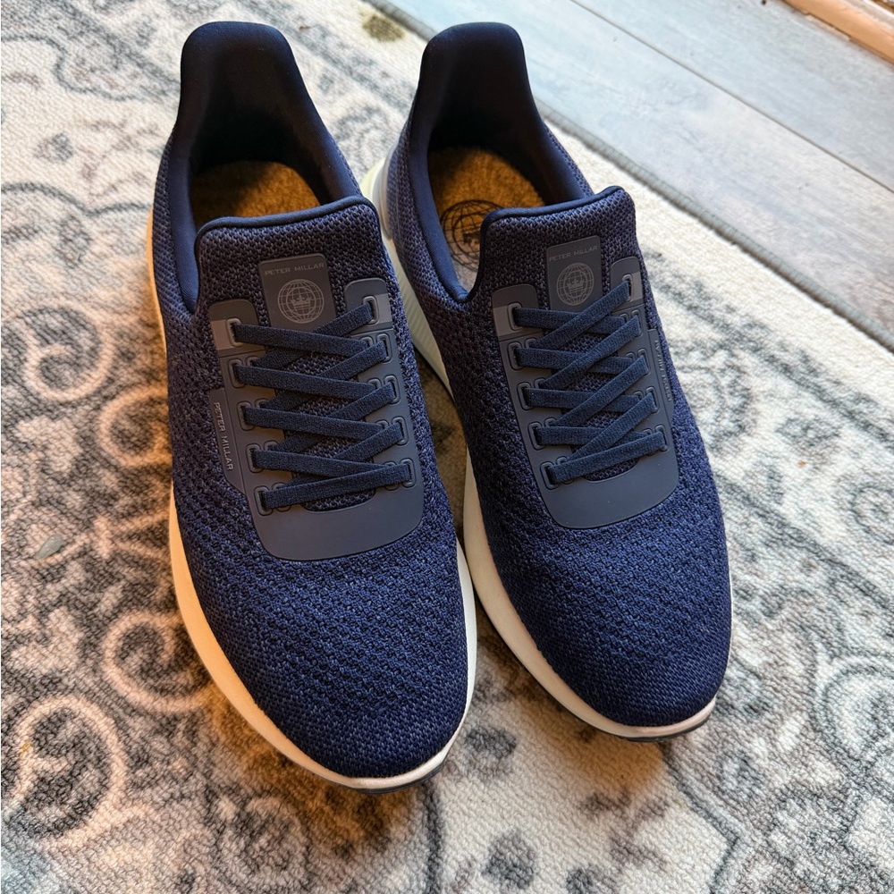 Peter Millar Hyperlight Apollo Sneakers Navy Knit Slip-On Men’s Size 9